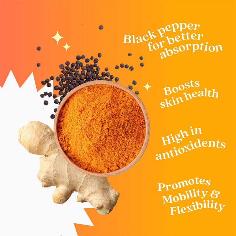 Turmeric Curcumin Gummies with Ginger & Black Pepper – 60 Tropical Flavour Gummies