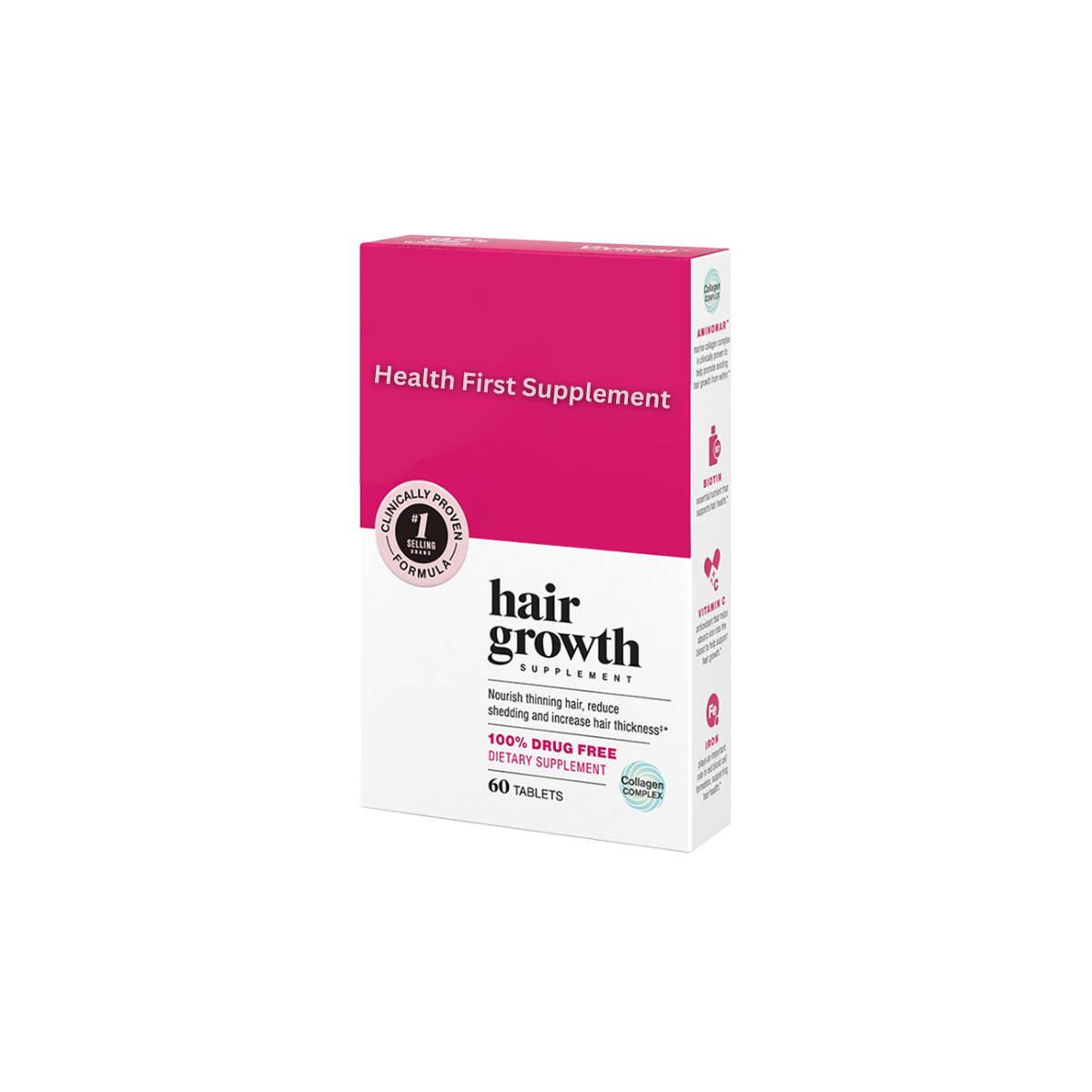 Hair Growth Capsules – Biotin, Collagen & Keratin Formula | Health First Supplement