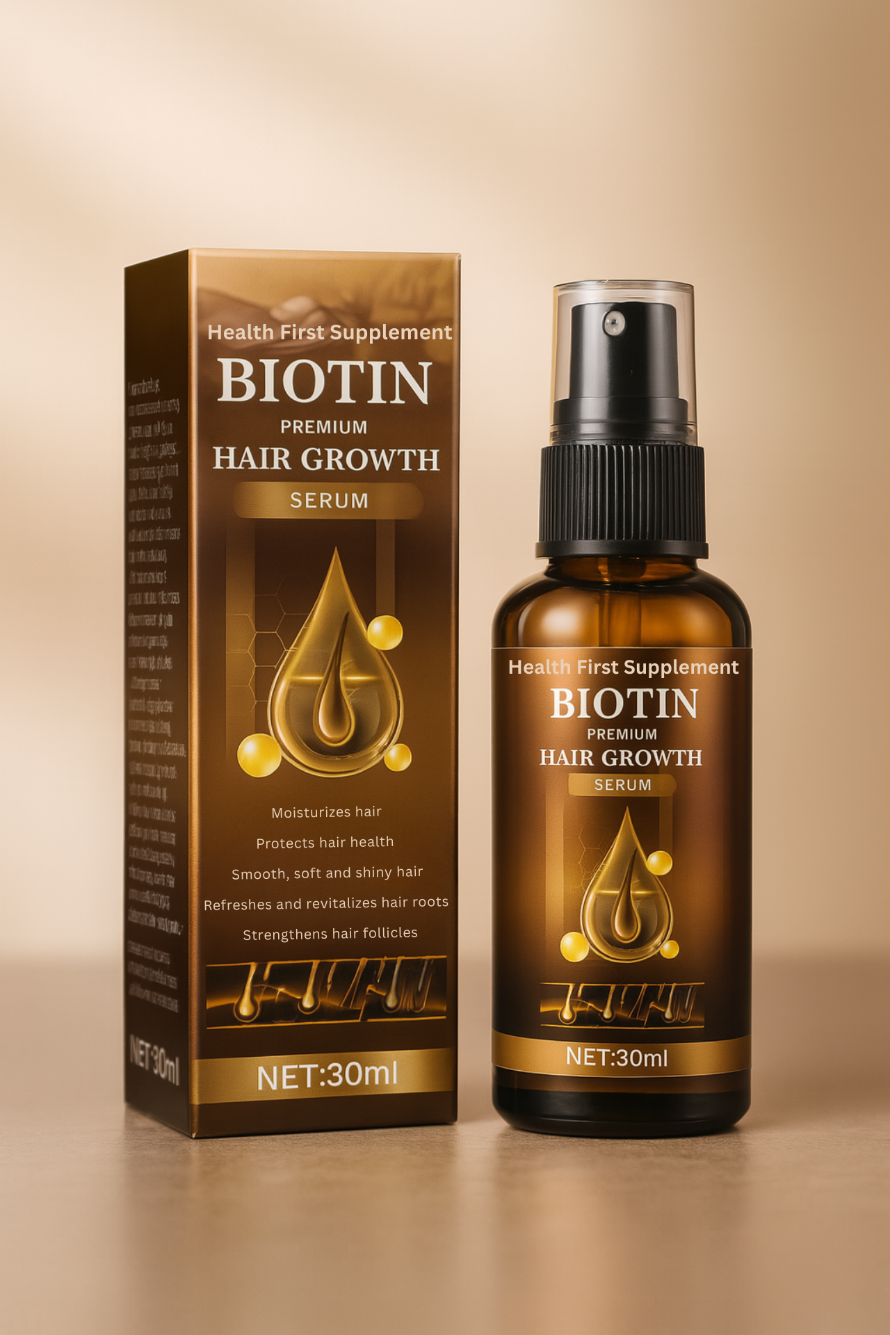  Biotin Hair Growth Spray for women – 30ml scalp mist with castor oil and ginger
