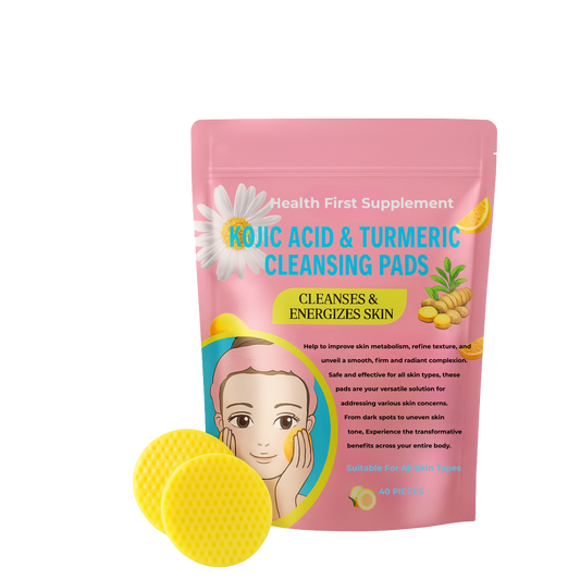 Kojic Acid and Turmeric Cleansing Pads 40pcs with brightening formula for dark spots and uneven skin tone