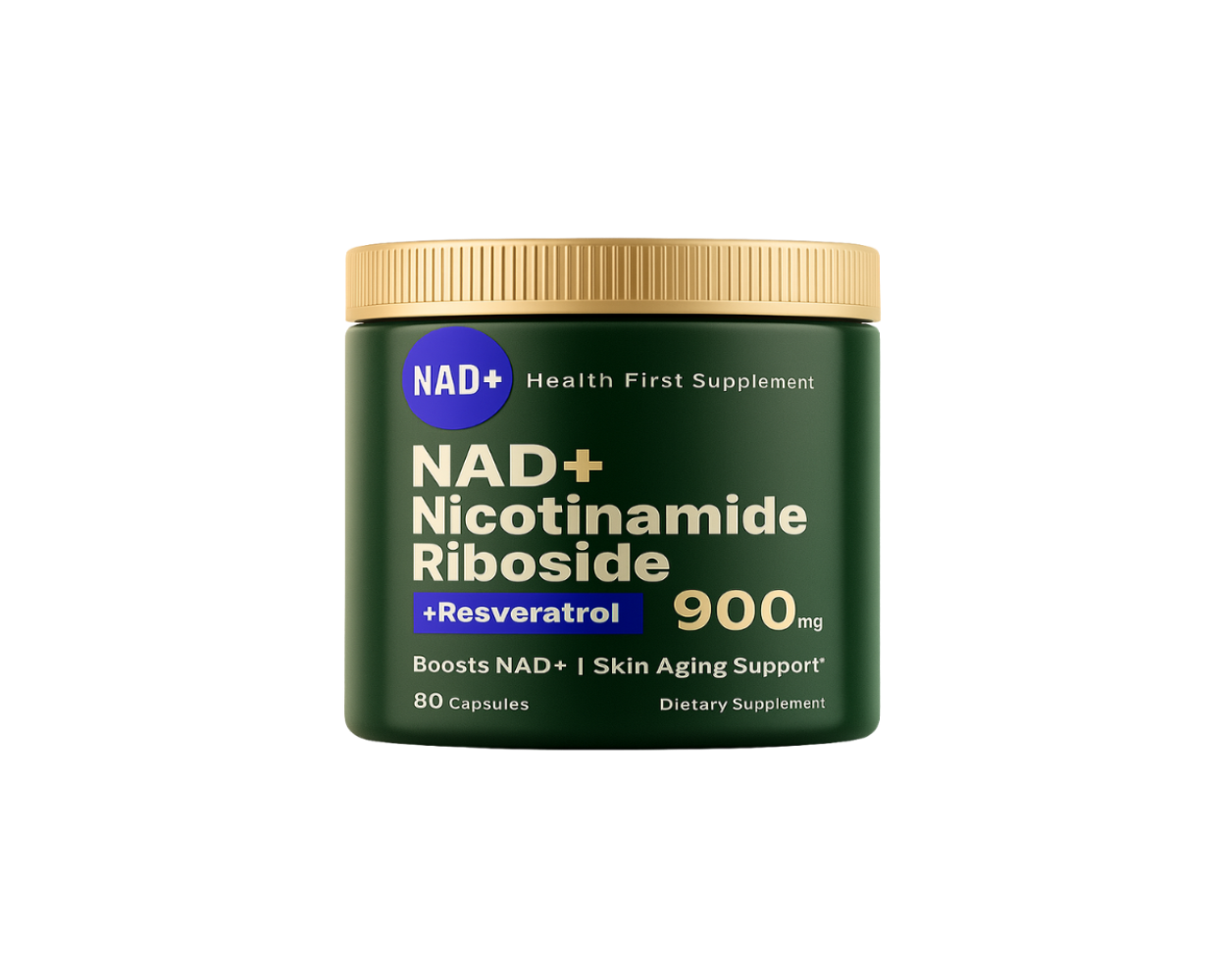 Liposomal NAD+ Nicotinamide Riboside + Resveratrol Supplement – 900mg High Absorption Capsules – Cellular Energy and Anti-Aging Support – Health First Supplement

