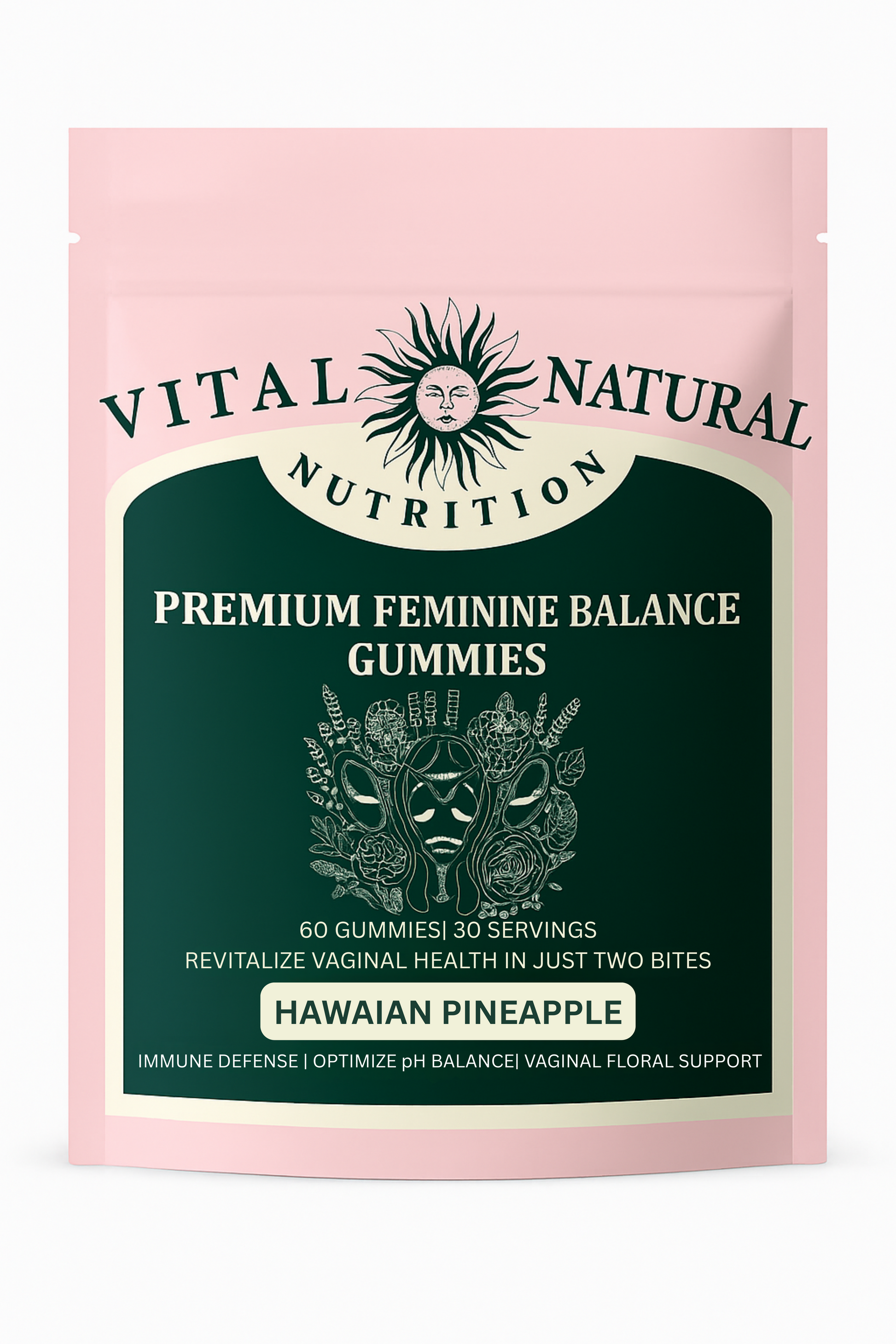 Vital Natural Pineapple Gummies for women – tropical-flavoured probiotic supplement by Health First
